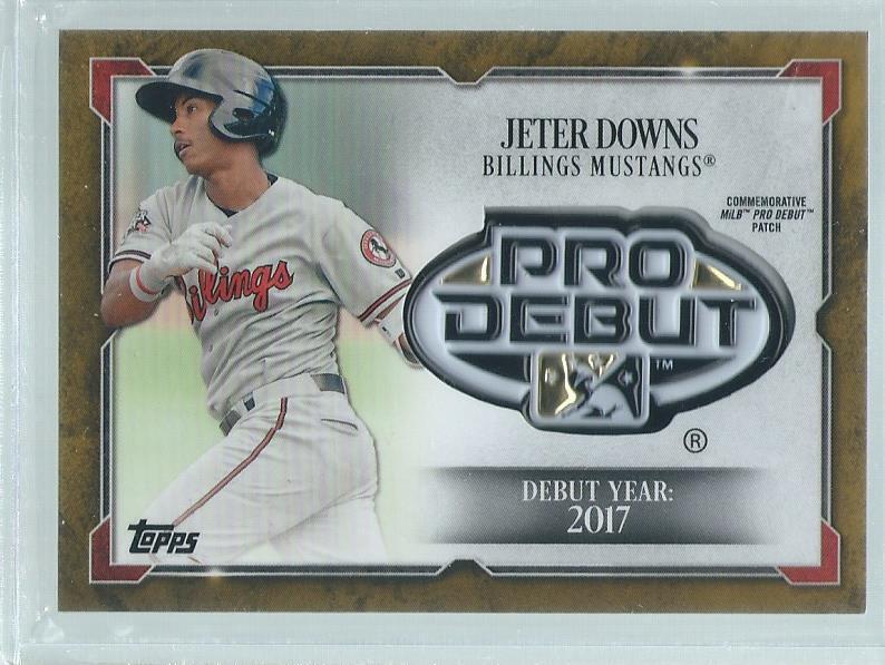 JETER DOWNS 2018 TOPPS PRO DEBUT RELIC PROSPECT GOLD #D 36/50