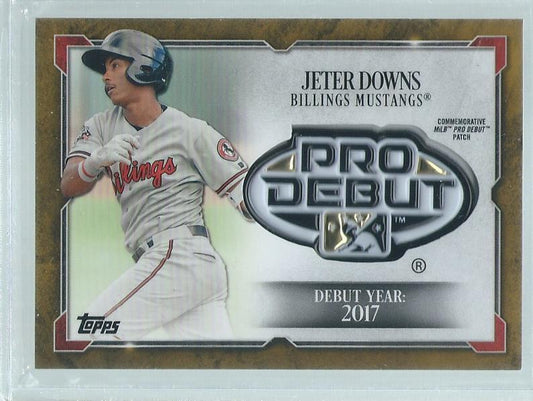 JETER DOWNS 2018 TOPPS PRO DEBUT RELIC PROSPECT GOLD #D 36/50
