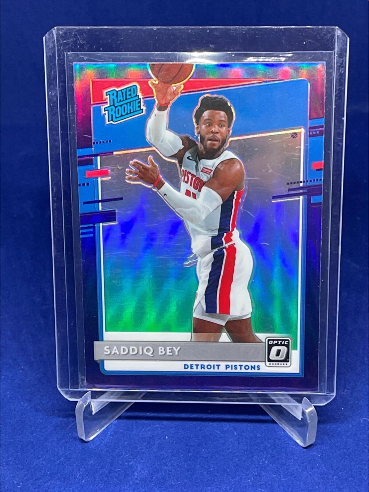 SADDIQ BEY 2020-21 PANINI DONRUSS OPTIC RATED ROOKIE PURPLE HOLO RC # 169