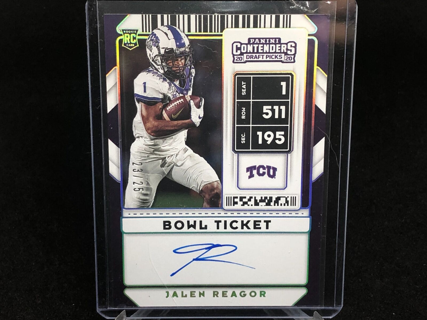 JALEN RAEGOR 2020 CONTENDERS DRAFT PICKS BOWL TICKET ON CARD AUTO RC #D 23/25