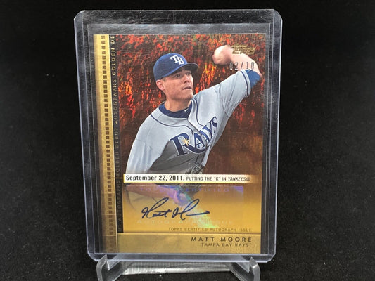 MATT MOORE 2012 TOPPS GOLDEN DEBUT AUTO #D 2/10