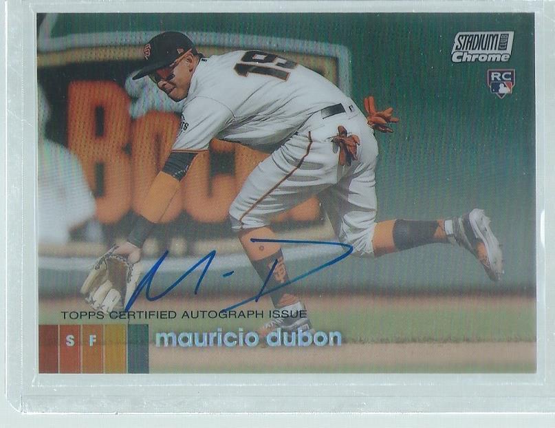 MAURICIO DUBON 2020 TOPPS STADIUM CLUB CHROME ON CARD AUTO REFRACTOR ROOKIE RC