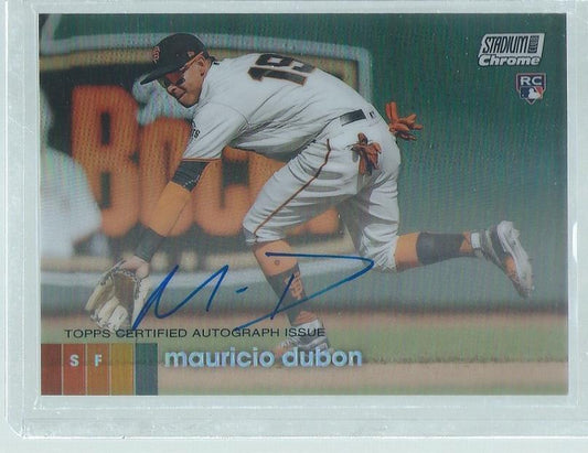 MAURICIO DUBON 2020 TOPPS STADIUM CLUB CHROME ON CARD AUTO REFRACTOR ROOKIE RC