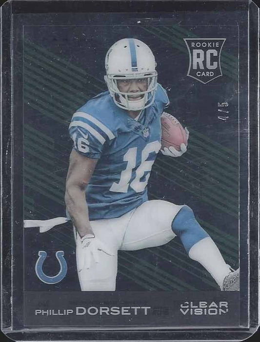 PHILLIP DORSETT 2015 PANINI CLEAR VISION GREEN ROOKIE PARALLEL RC #D 4/5