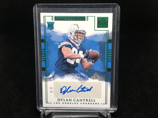 DYLAN CANTRELL 2018 PANINI IMPECCABLE GREEN AUTO RC #D 3/5