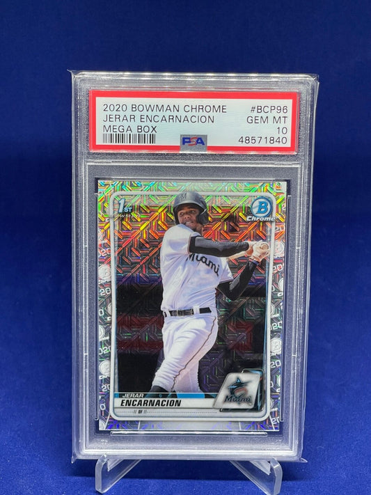JERAR ENCARNACION 2020 BOWMAN CHROME 1ST MEGA BOX REFRACTOR PROSPECT PSA 10