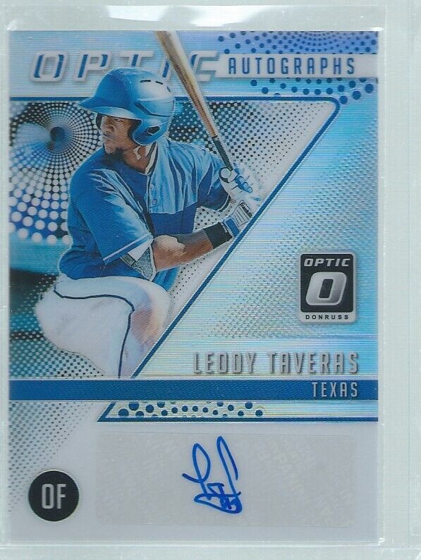 LEODY TAVERAS 2018 DONRUSS OPTIC SILVER HOLO PRIZM AUTO PROSPECT