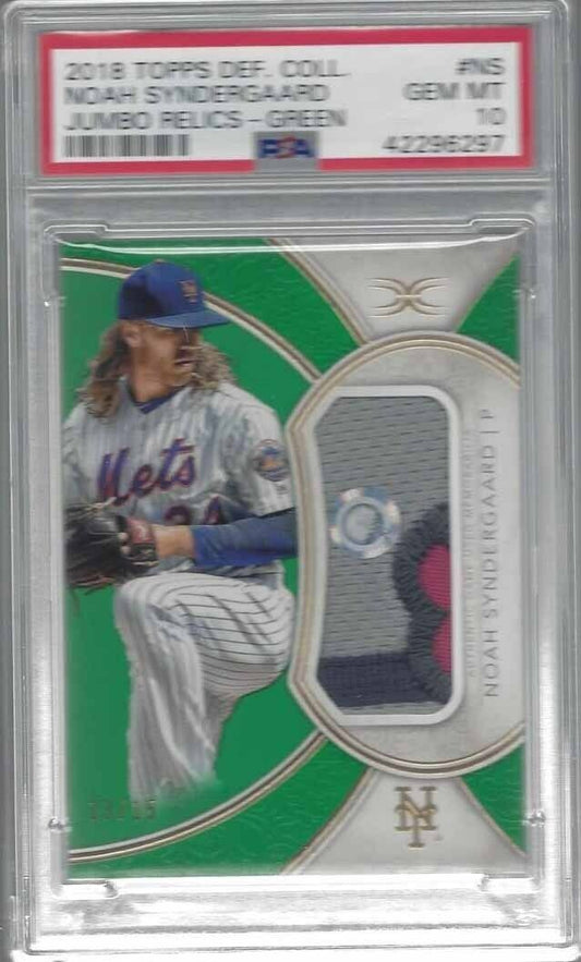 NOAH SYNDERGAARD 2018 TOPPS DEFINITIVE GREEN JUMBO PATCH #D /15 PSA 10 GEM MINT