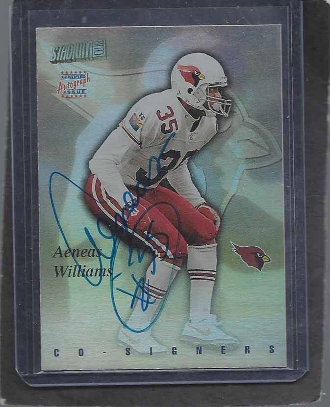 AENEAS WILLIAMS KEVIN HARDY 1997 STADIUM CLUB CO-SIGNERS DUAL ON CARD AUTO