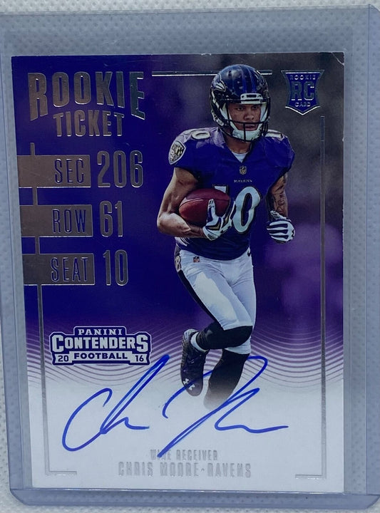 CHRIS MOORE 2016 PANINI CONTENDERS ROOKIE TICKET ON CARD AUTO RC #334