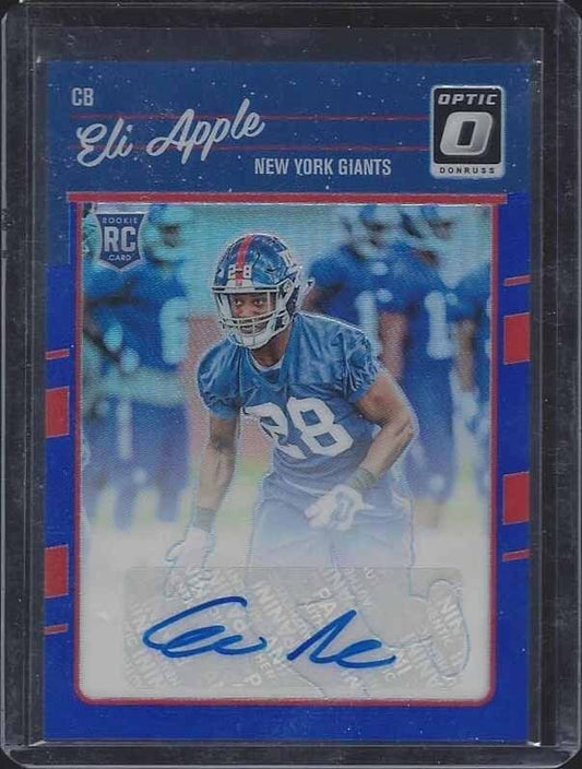 ELI APPLE 2016 DONRUSS OPTIC BLUE HOLO PRIZM GIANTS ROOKIE AUTO RC #D 59/75