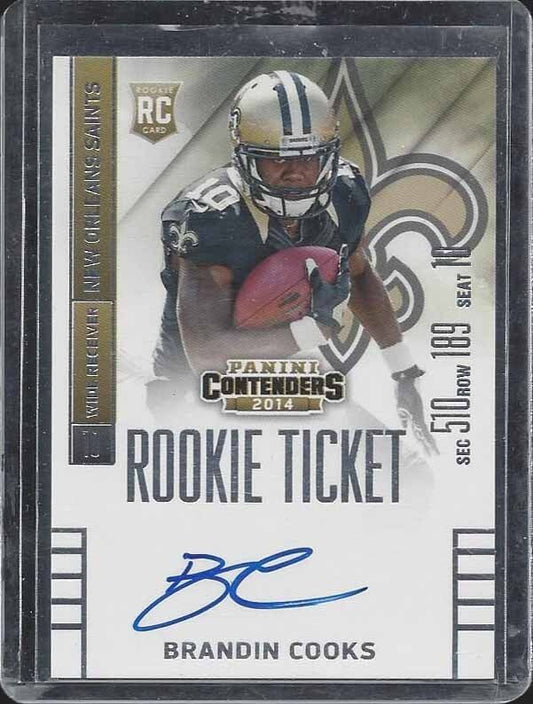 BRANDIN COOKS 2014 PANINI CONTENDERS ON CARD ROOKIE TICKET TRUE RC AUTO #207