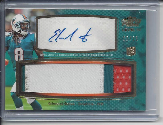 EDMUND CLYDE GATES 2011 TOPPS PRIME LEVEL 4 JUMBO 3 COLOR PATCH AUTO RC #D 15/15