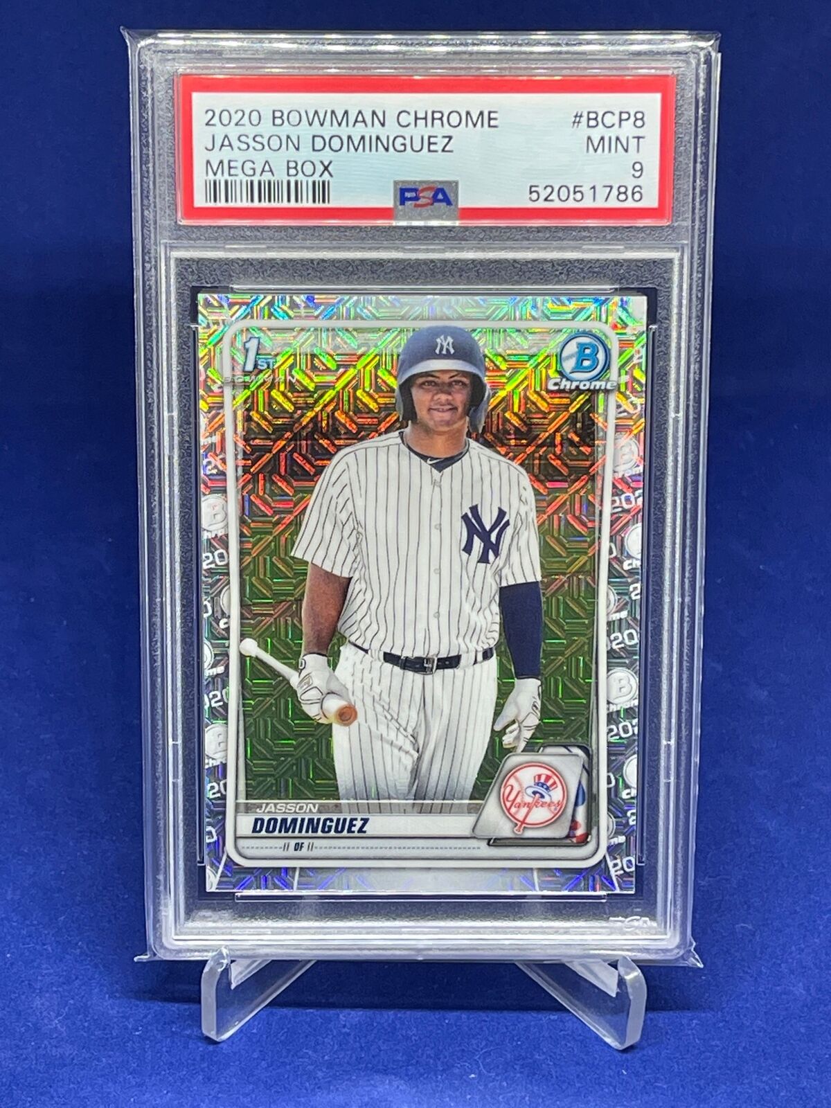 JASSON DOMINGUEZ 2020 BOWMAN CHROME 1ST PROSPECTS MEGA BOX REFRACTOR PSA 9