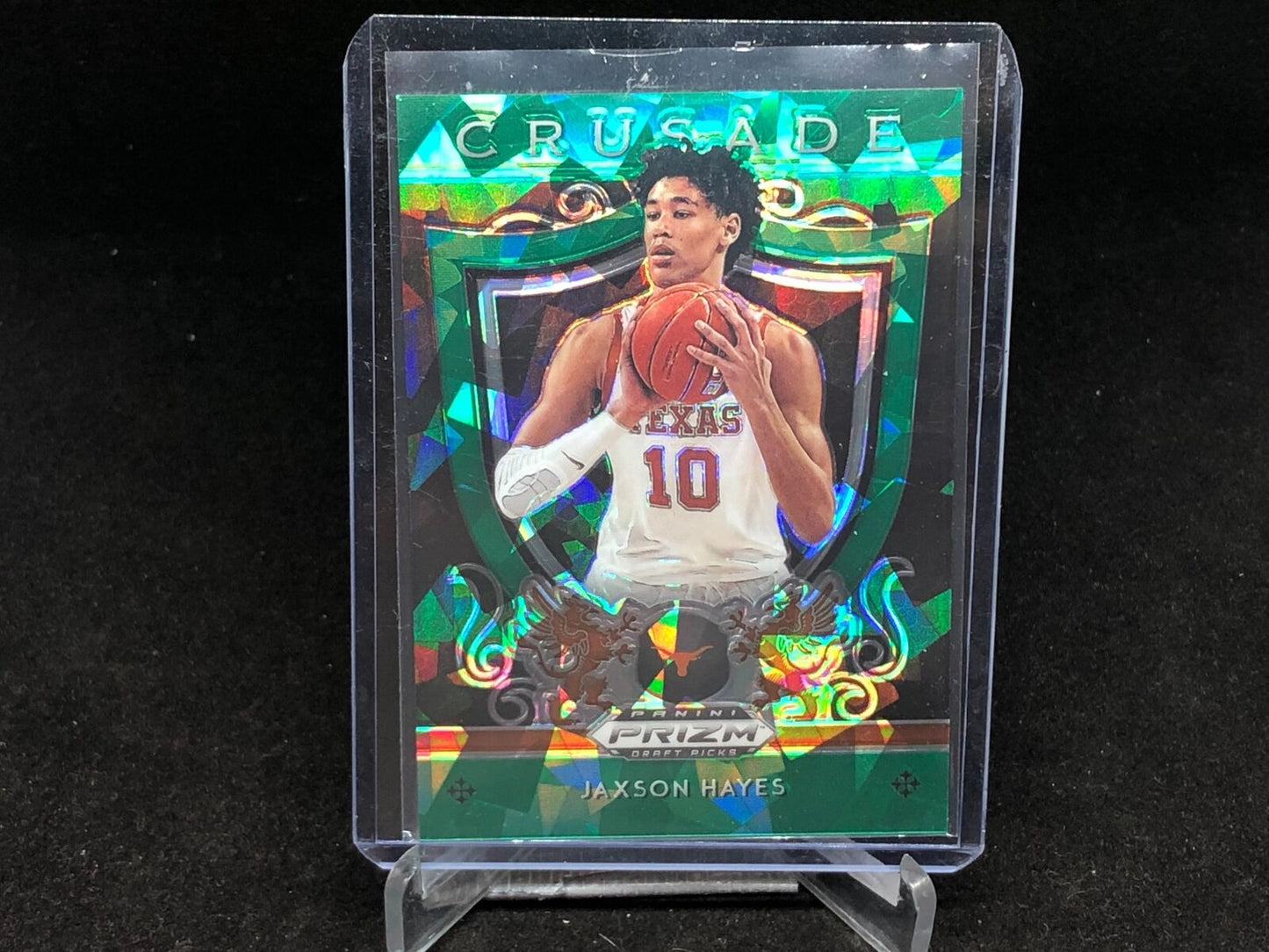 JAXSON HAYES 2019-20 PANINI PRIZM GREEN CRACKED ICE CRUSADE PRIZM RC #D 12/18