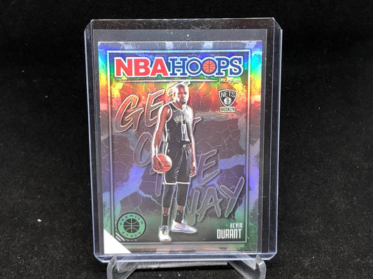KEVIN DURANT 2019-20 PANINI HOOPS PREMIUM STOCK GET OUT THE WAY SILVER PRIZM # 9