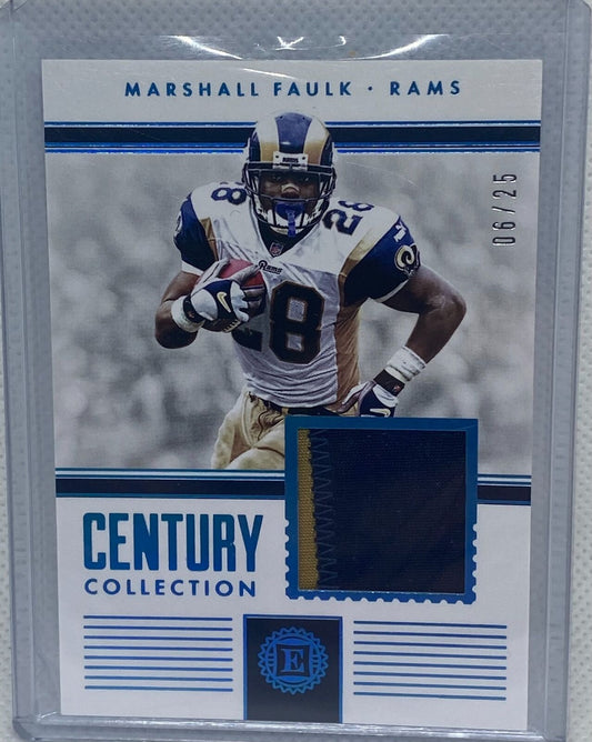 MARSHALL FAULK 2017 PANINI ENCASED CENTURY COLLECTION BLUE PATCH #D 6/25