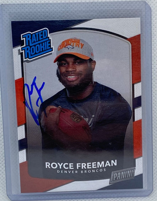 ROYCE FREEMAN 2018 PANINI RATED ROOKIE ON CARD AUTO RC
