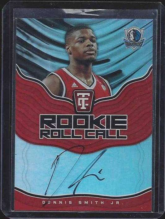 DENNIS SMITH JR 2017-18 TOTALLY CERTIFIED ROOKIE ROLL CALL ON CARD AUTO RC