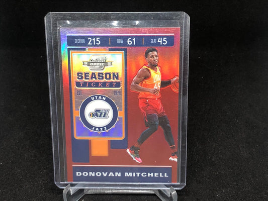 DONOVAN MITCHELL 2019-20 PANINI CONTENDERS OPTIC RED SEASON TICKET PRIZM HOLO