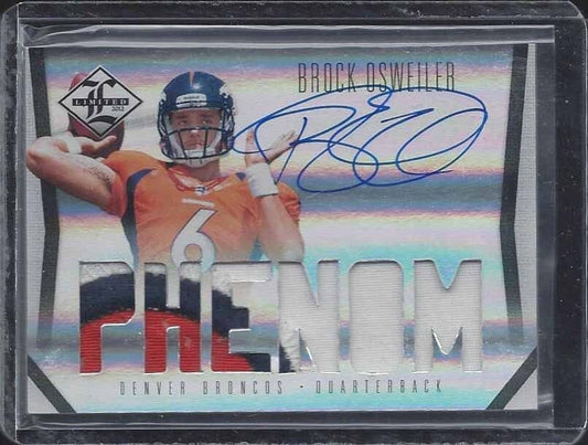 BROCK OSWEILER 2012 LIMITED PHENOMS JUMBO 3 COLOR PATCH ON CARD AUTO RC #D /199