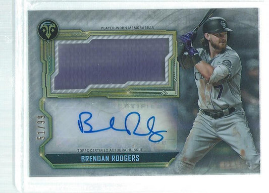 BRENDAN RODGERS 2020 TOPPS TRIPLE THREADS JERSEY AUTO #D 51/99