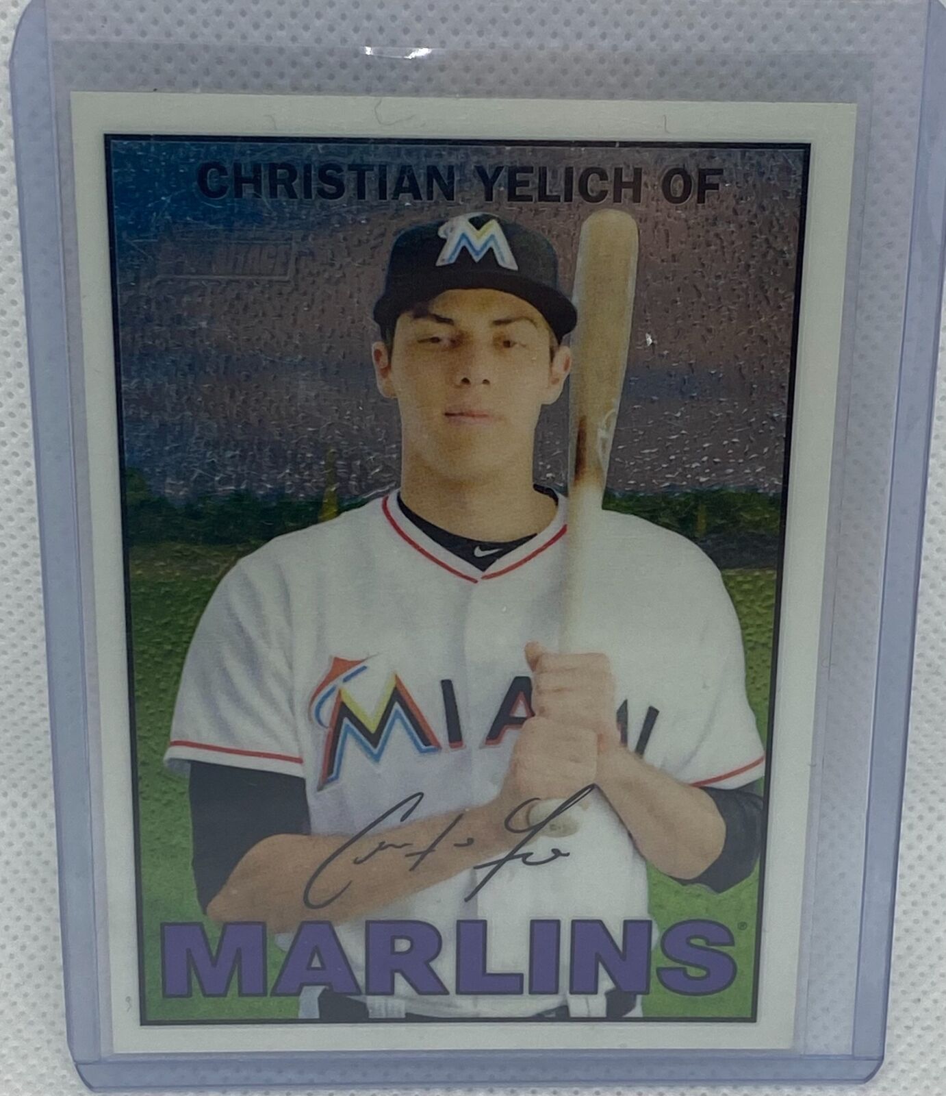 CHRISTIAN YELICH 2016 TOPPS HERITAGE CHROME #D 681/999