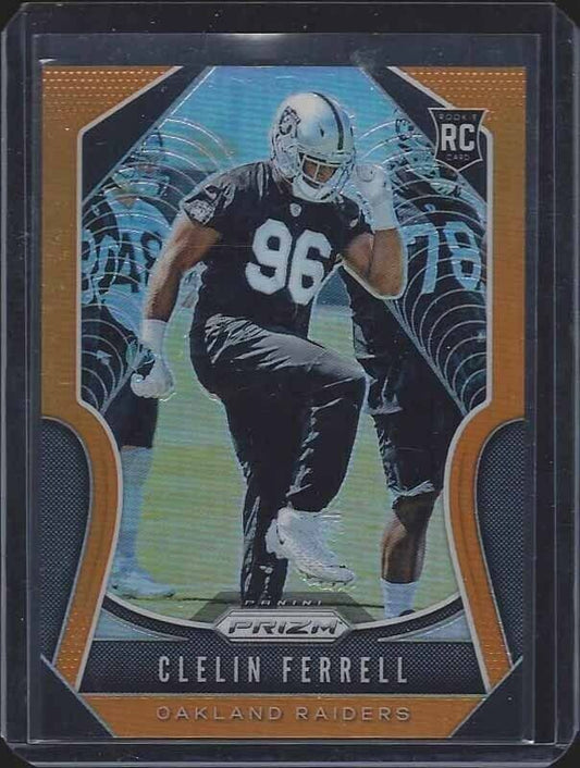 CLELIN FERRELL 2019 PANINI PRIZM ORANGE PRIZMS SSP ROOKIE RC #D 78/249