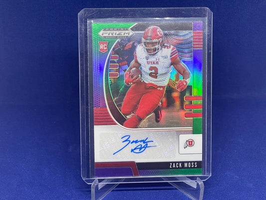 ZACK MOSS 2020 PANINI PRIZM DP PURPLE GREEN PRIZM AUTO RC ROOKIE #D 10/199