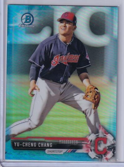 YU-CHENG CHANG 2017 BOWMAN CHROME PROSPECT SKY BLUE REFRACTOR #D 102/399