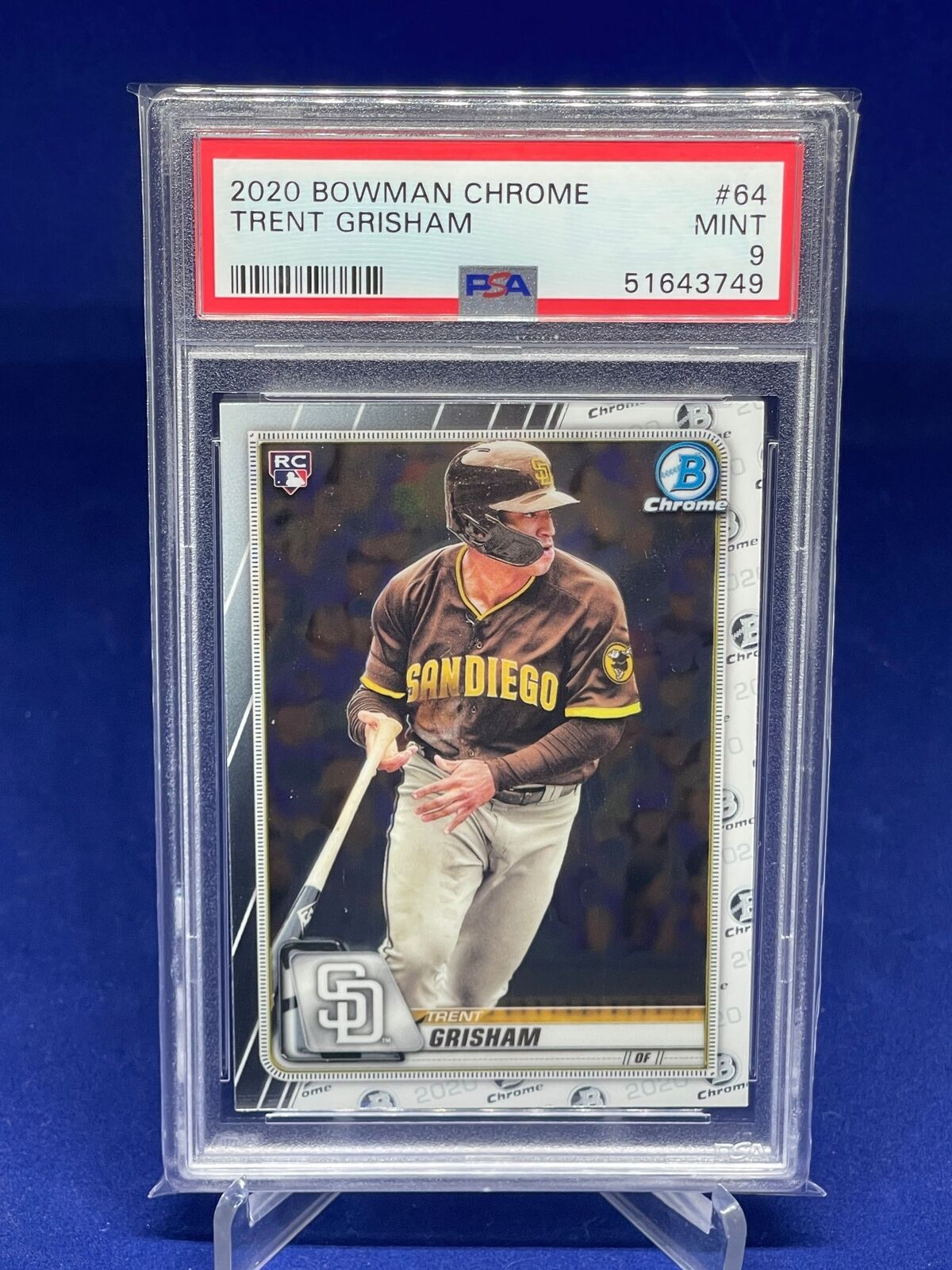 TRENT GRISHAM 2020 BOWMAN CHROME ROOKIE RC #64 PSA 9 MINT