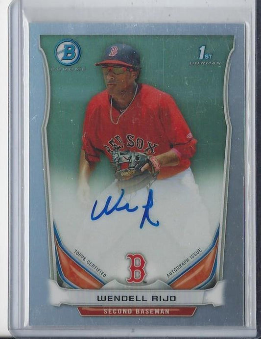 WENDELL RIJO 2014 BOWMAN CHROME PROSPECTS REFRACTOR PROSPECT ON CARD AUTO /500