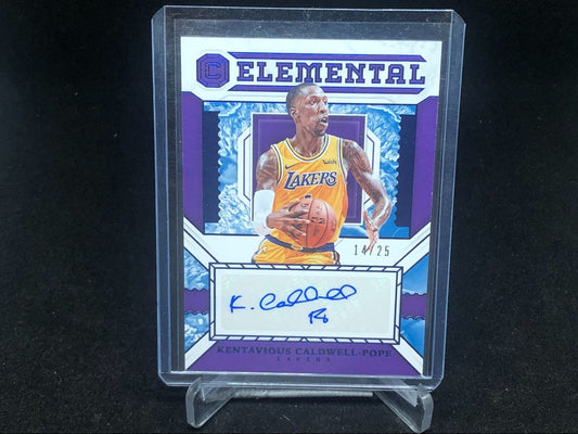 KENTAVIOUS CALDWELL POPE 2018-19 CORNERSTONES BLUE ELEMENTAL AUTO #D 14/25