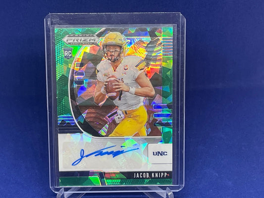 JACOB KNIPP 2020 PANINI PRIZM DRAFT PICKS GREEN CRACKED ICE AUTO RC #D 14/18