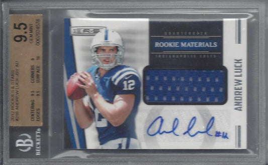 ANDREW LUCK 2012 ROOKIES & STARS ROOKIE JERSEY AUTO RC /499 BGS 9.5 w/ 10 AUTO