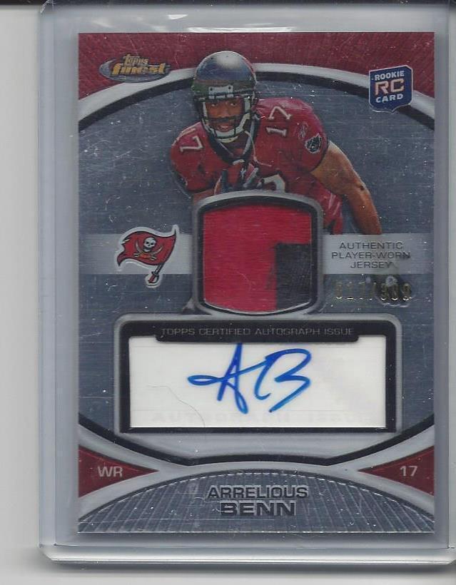 1/1 ARRELIOUS BENN 2010 FINEST RPA 2 CLR PATCH AUTO RC #D 17/300 HIS JERSEY #17!
