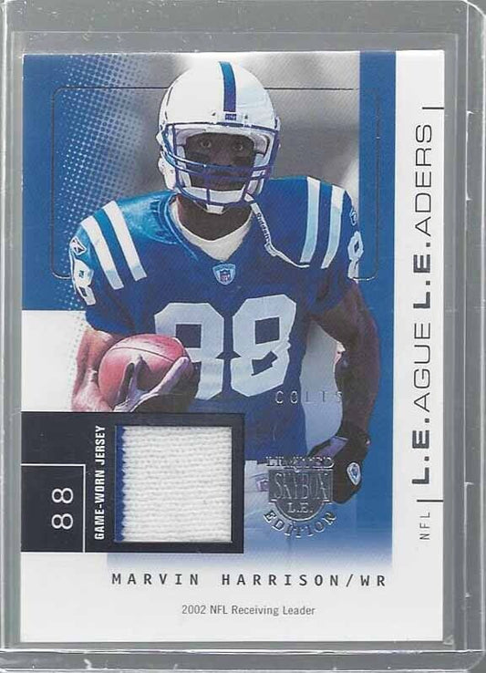 MARVIN HARRISON 2003 SKYBOX LIMITED EDITION L.E. LEAGUE LEADERS PATCH #D 18/75