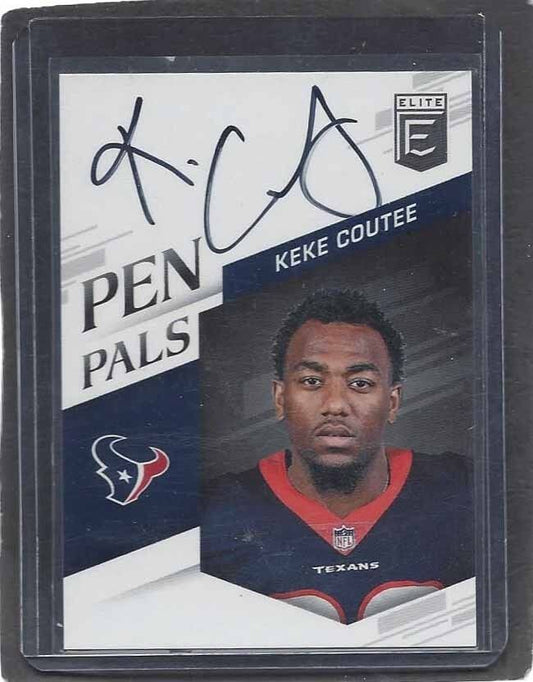 KEKE COUTEE 2018 PANINI DONRUSS ELITE PEN PALS TEXANS ON CARD AUTO RC