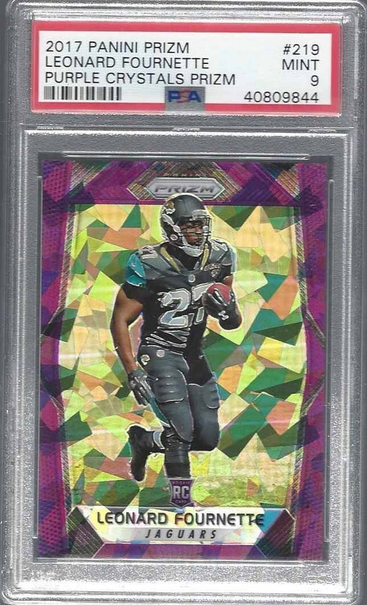 1/1 LEONARD FOURNETTE 2017 PANINI PRIZM PURPLE CRYSTALS RC #D 27/75 PSA 9 JSY#27