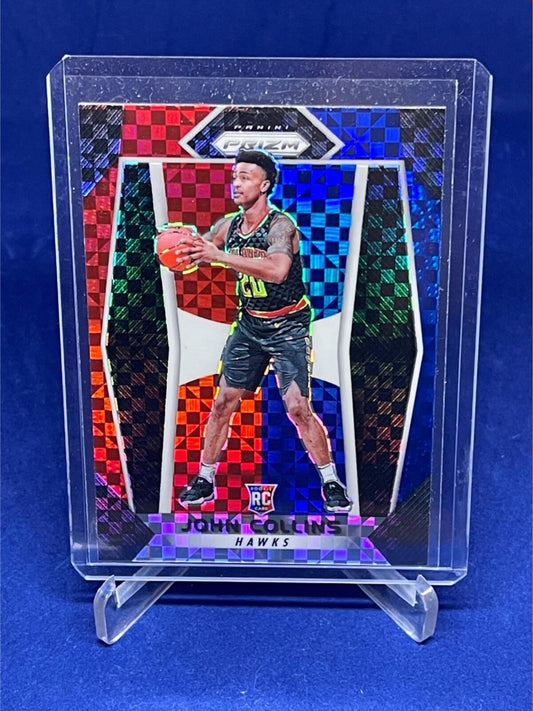 JOHN COLLINS 2017-18 PANINI PRIZM RED WHITE BLUE PRIZMS ROOKIE RC # 109