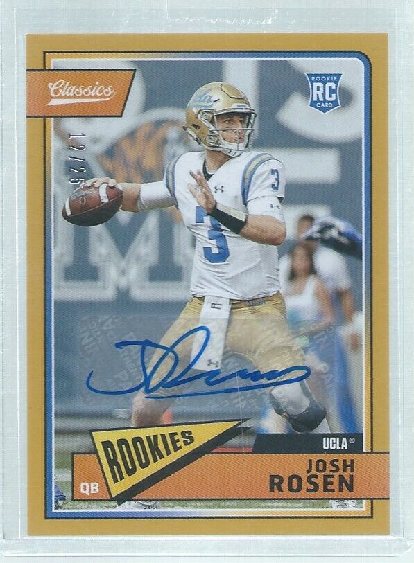 JOSH ROSEN 2018 PANINI CLASSICS ROOKIES AUTO GOLD RC #D 12/25