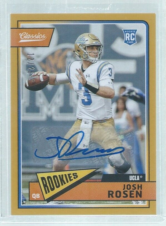 JOSH ROSEN 2018 PANINI CLASSICS ROOKIES AUTO GOLD RC #D 12/25
