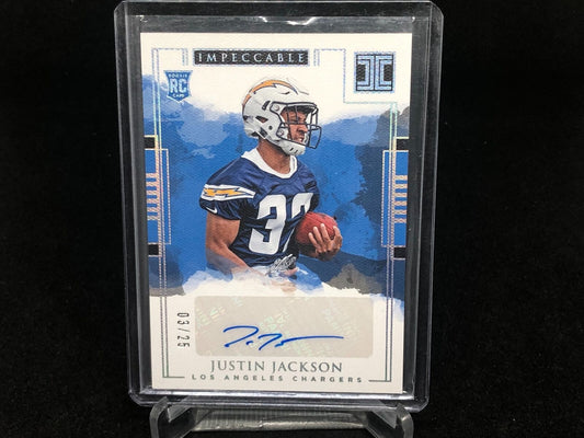 JUSTIN JACKSON 2018 PANINI IMPECCABLE AUTO RC #D 3/25