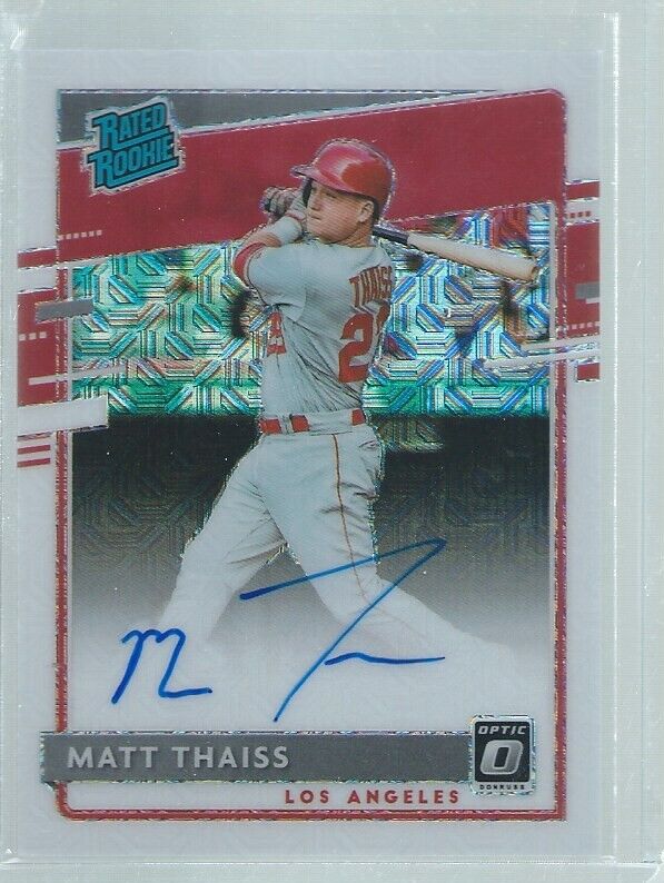 MATT THAISS 2020 DONRUSS OPTIC MOJO PRIZM RATED ROOKIE ON CARD AUTO RC #D 11/99