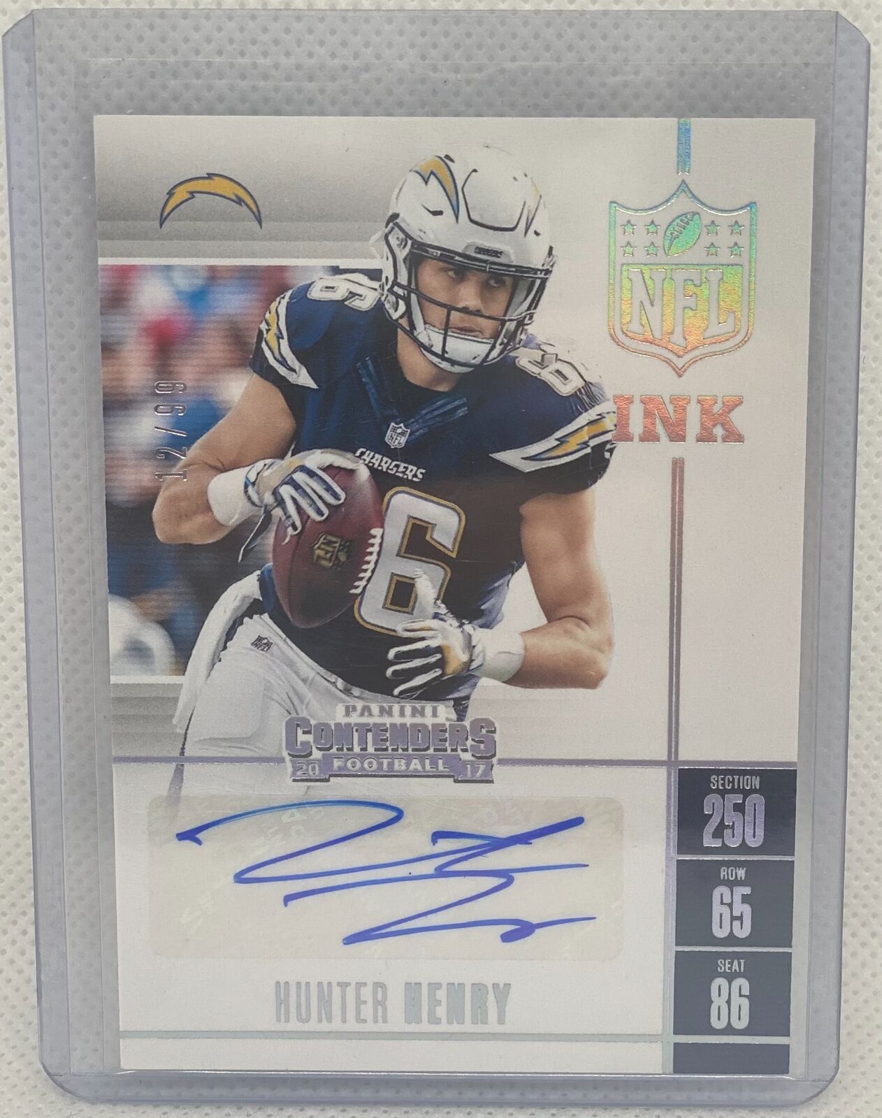 HUNTER HENRY 2017 PANINI CONTENDERS NFL INK AUTO #D 12/99