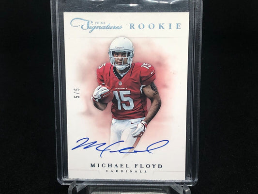 MICHAEL FLOYD 2012 PANINI PRIME SIGNATURES PLATINUM ON CARD AUTO RC #D 5/5