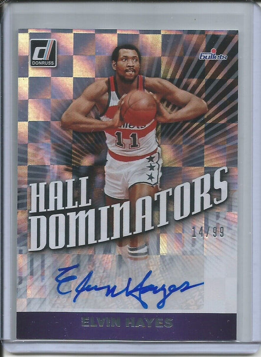 ELVIN HAYES 2019-20 PANINI DONRUSS HALL DOMINATORS SILVER AUTO #D 14/99