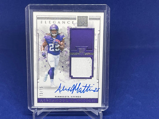 ALEXANDER MATTISON 2019 PANINI IMPECCABLE DUAL 2 CLR PATCH AUTO RC #D 73/75