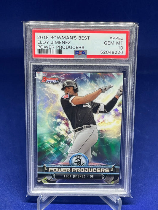 ELOY JIMENEZ 2018 BOWMANS BEST POWER PRODUCERS REFRACTOR PSA 10 GEM MINT