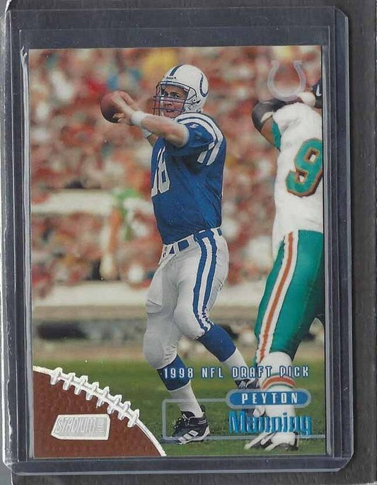 PEYTON MANNING 1998 TOPPS STADIUM CLUB NFL DRAFT PICK ROOKIE RC #195